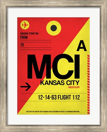 Framed MCI Kansas City Luggage tag I Print