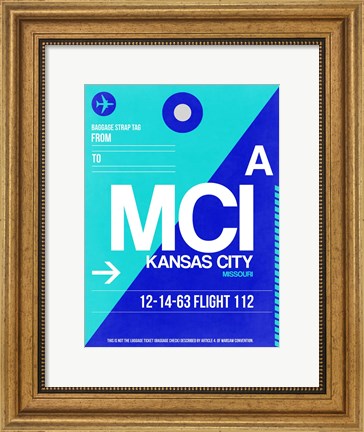 Framed MCI Kansas City Luggage tag I Print