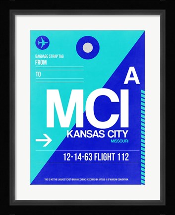 Framed MCI Kansas City Luggage tag I Print