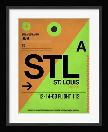 Framed STL St. Louis Luggage Tag I Print