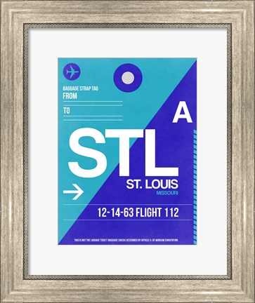 Framed STL St. Louis Luggage Tag II Print