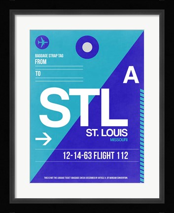 Framed STL St. Louis Luggage Tag II Print