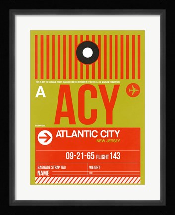 Framed ACY Atlantic City Luggage Tag I Print