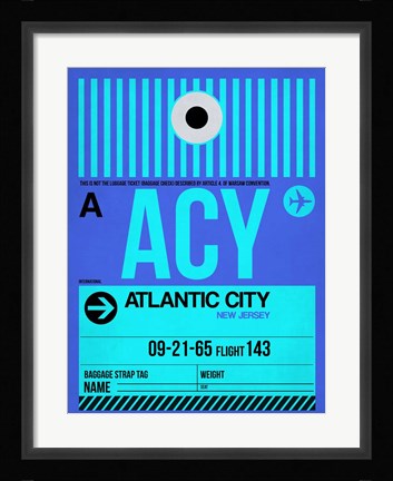 Framed ACY Atlantic City Luggage Tag I Print
