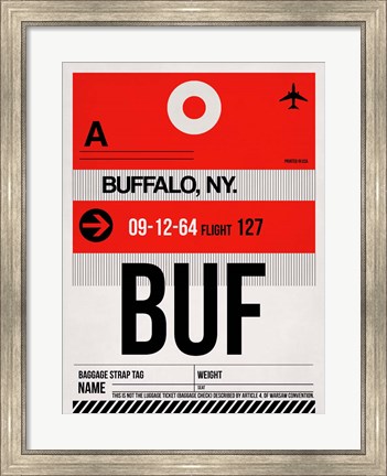Framed BUF Buffalo Luggage Tag I Print