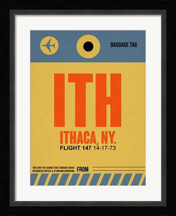 Framed ITH Ithaca Luggage Tag I Print