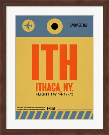 Framed ITH Ithaca Luggage Tag I Print