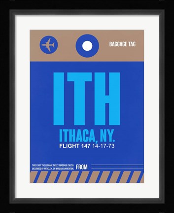 Framed ITH Ithaca Luggage Tag II Print