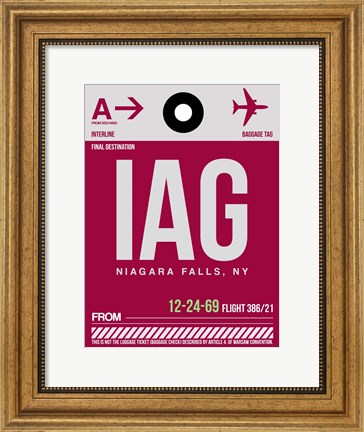 Framed IAG Niagara Falls Luggage Tag I Print