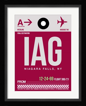 Framed IAG Niagara Falls Luggage Tag I Print