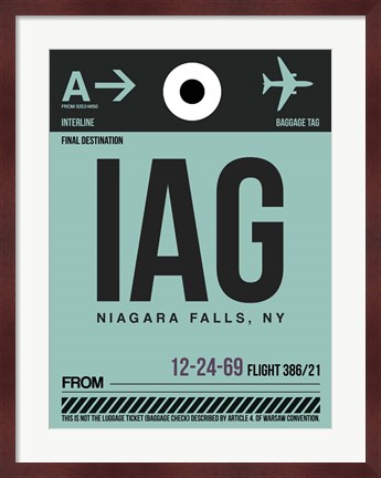 Framed IAG Niagara Falls Luggage Tag II Print