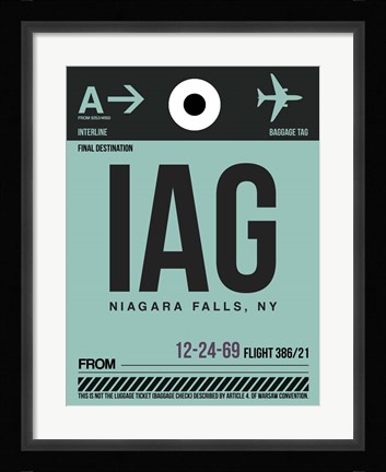 Framed IAG Niagara Falls Luggage Tag II Print