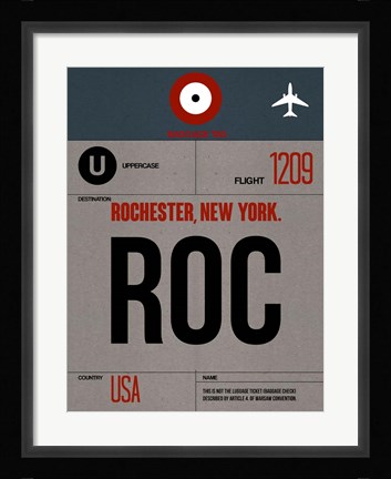 Framed ROC Rochester Luggage Tag I Print