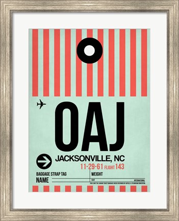 Framed OAJ Jacksonville Luggage Tag I Print