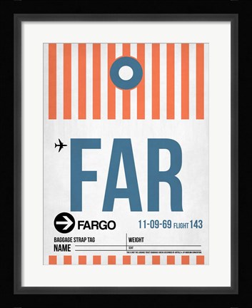 Framed FAR Fargo Luggage Tag II Print