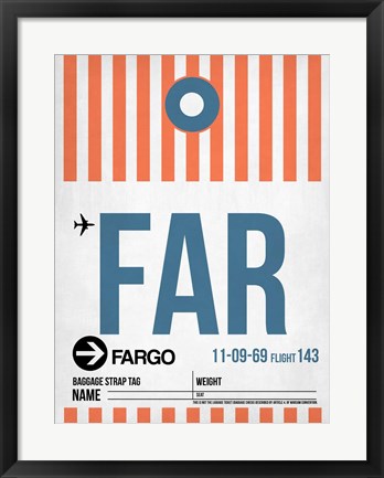 Framed FAR Fargo Luggage Tag II Print