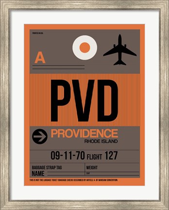Framed PVD Providence Luggage Tag I Print