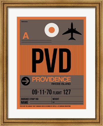 Framed PVD Providence Luggage Tag I Print