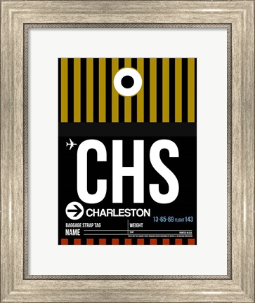 Framed CHS Charleston Luggage Tag I Print