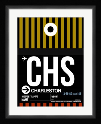 Framed CHS Charleston Luggage Tag I Print