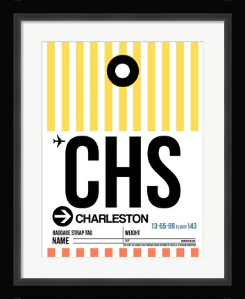 Framed CHS Charleston Luggage Tag II Print