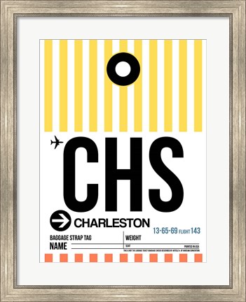 Framed CHS Charleston Luggage Tag II Print