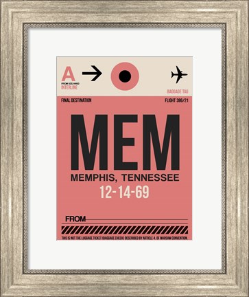 Framed MEM Memphis Luggage Tag II Print