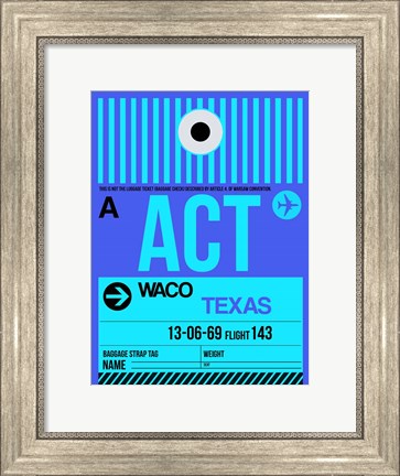Framed ACT Waco Luggage Tag II Print