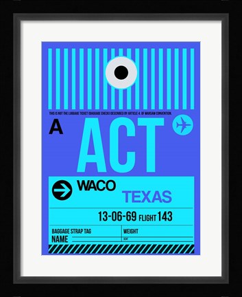 Framed ACT Waco Luggage Tag II Print