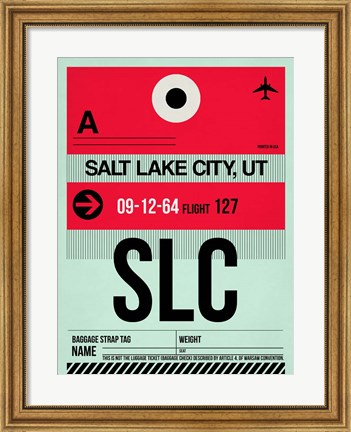 Framed SLC Salt Lake City Luggage Tag I Print