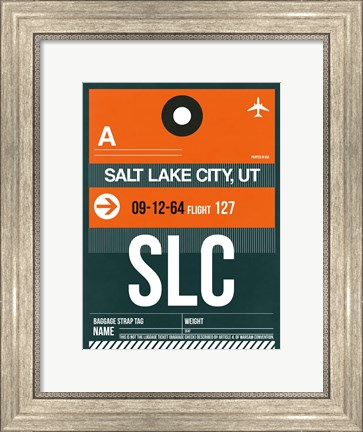Framed SLC Salt Lake City Luggage Tag II Print