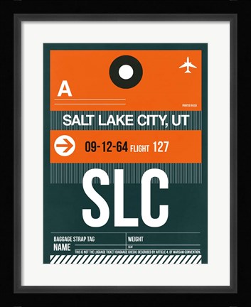Framed SLC Salt Lake City Luggage Tag II Print