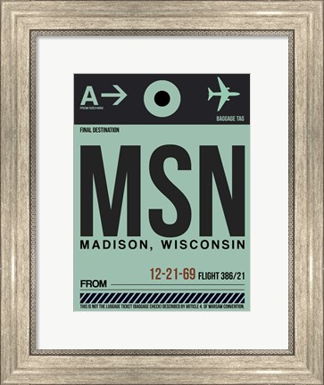 Framed MSN Madison Luggage Tag I Print