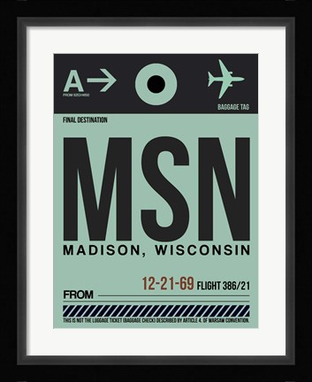 Framed MSN Madison Luggage Tag I Print