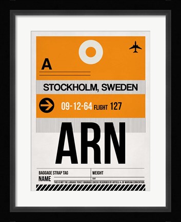 Framed ARN Stockholm Luggage Tag I Print