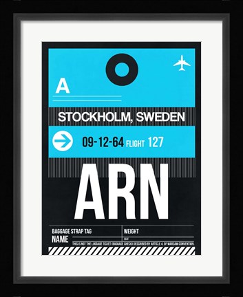 Framed ARN Stockholm Luggage Tag I Print