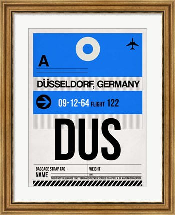 Framed DUS Dusseldorf Luggage Tag I Print