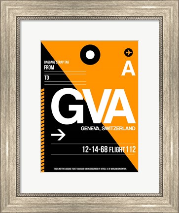 Framed GVA Geneva Luggage Tag II Print
