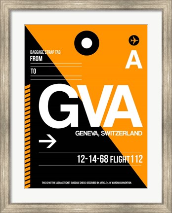 Framed GVA Geneva Luggage Tag II Print