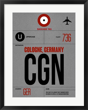 Framed CGN Cologne Luggage Tag I Print