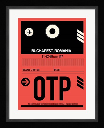 Framed OTP Bucharest Luggage Tag I Print