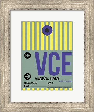 Framed VCE Venice Luggage Tag I Print