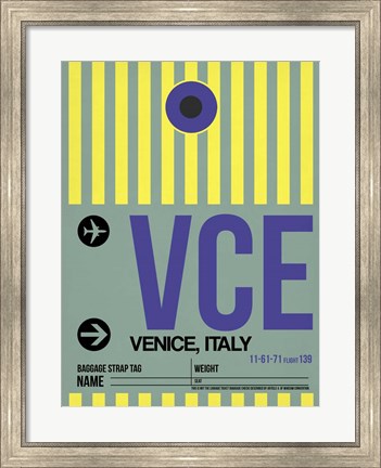 Framed VCE Venice Luggage Tag I Print