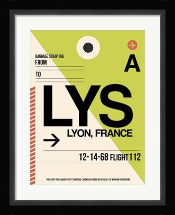 Framed LYS Lyon Luggage Tag I Print