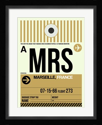Framed MRS Marseille Luggage Tag I Print