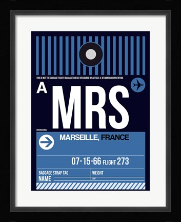 Framed MRS Marseille Luggage Tag II Print