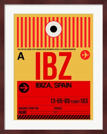 Framed IBZ Ibiza Luggage Tag I Print