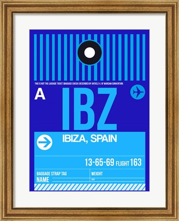 Framed IBZ Ibiza Luggage Tag II Print