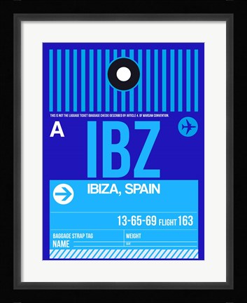 Framed IBZ Ibiza Luggage Tag II Print