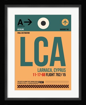 Framed LCA Cyprus Luggage Tag I Print